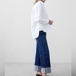 Banana Republic Factory Oversized White Cotton Blouse